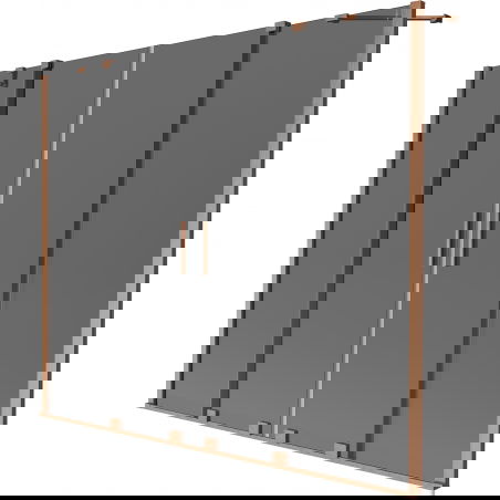 Mexen Velar Duo двукрилен подвижен заслон за вана 190 x 150 см, графит, четкана мед - 896-190-000-42-65