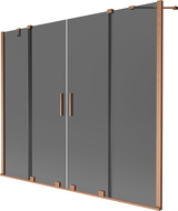 Mexen Velar Duo двукрилен подвижен заслон за вана 190 x 150 см, графит, четкана мед - 896-190-000-42-65