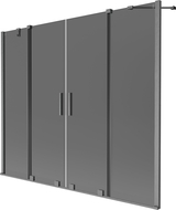 Mexen Velar Двойно плъзгащ параван за вана 2-крилен 190 x 150 см, графит, четкан сив пистолет - 896-190-000-42-66