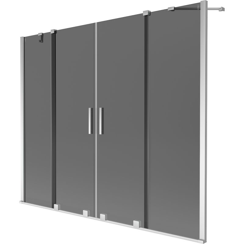 Mexen Velar Duo двойна плъзгаща се вана 200 x 150 см, графит, хром - 896-200-000-42-01