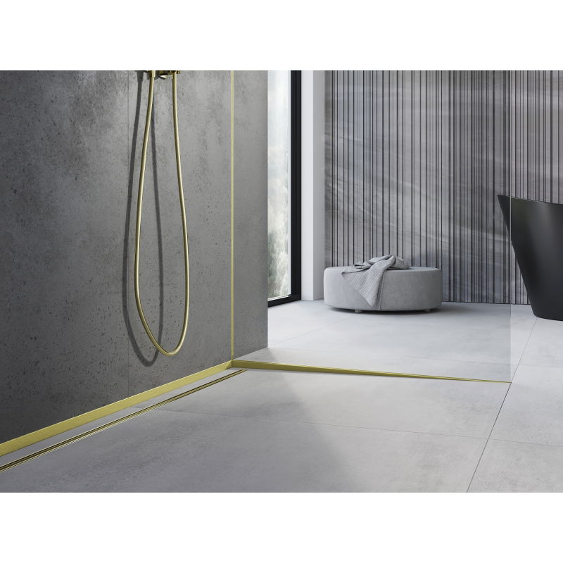 Mexen Line-B наклонена лайстна за стъкло 180 см дясна, златно четка - 185504180R