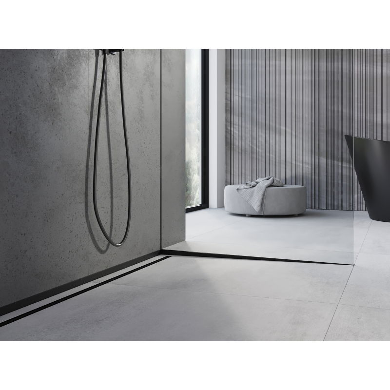 Mexen Line-B наклонена лайсна за стъкло 180 см дясна, черна - 187004180R