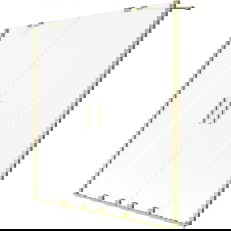 Mexen Velar Duo двукрилен плъзгащ се параван за вана 140 x 150 cm, матиран, златисто четкано - 896-140-000-32-55