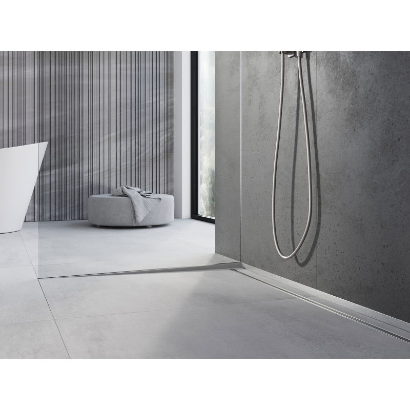 Mexen Line-B лява вдлъбната лайстна за стъкло 180 см, инокс - 181004180L