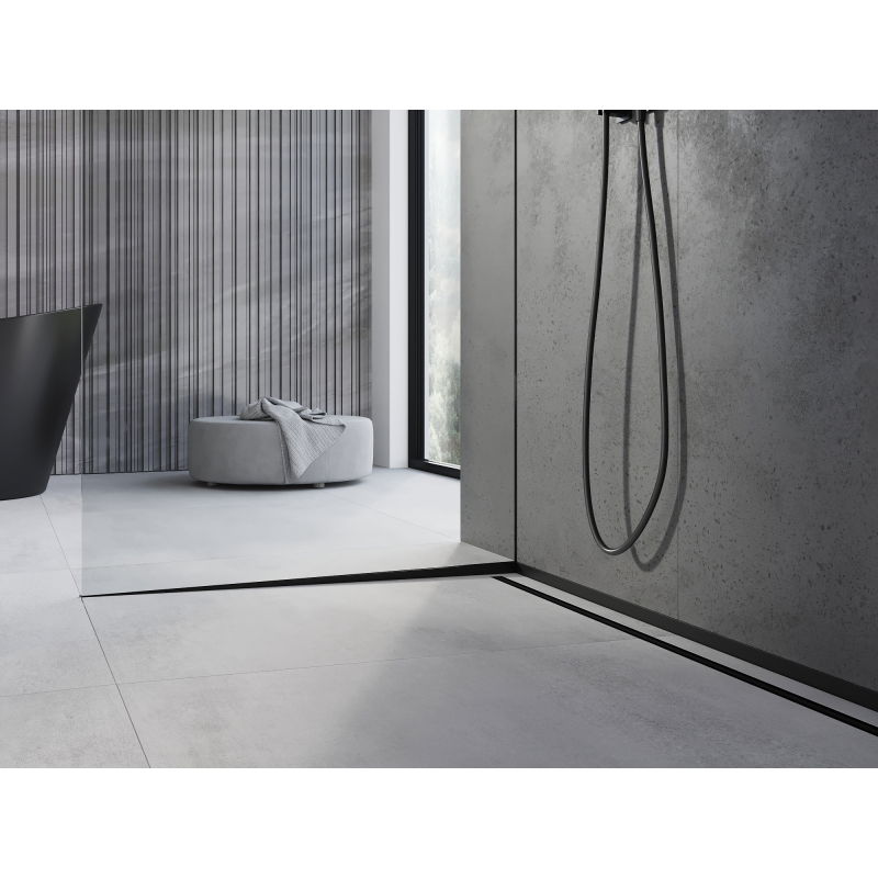 Mexen Line-B ъглова лайсна за стъкло 120 cm лява, черна - 187004120L