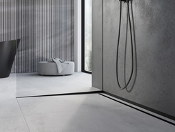 Mexen Line-B наклонена лайстна за стъкло 180 см лява, черна - 187004180L