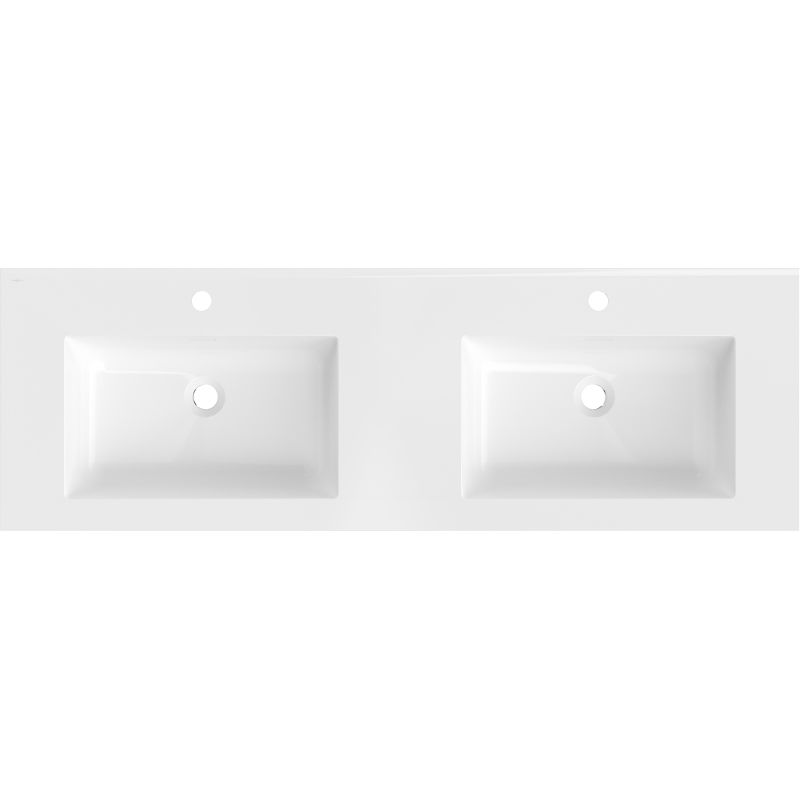 Mexen Otis мивка вградена в плот двойна 141 x 46,5 см, бял гланц - 25181400D