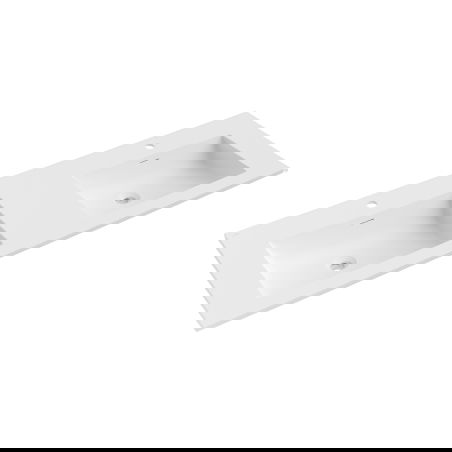 Mexen Otis двойна мивка вградена в плот 141 x 46,5 см, бяла мат - 25181401D