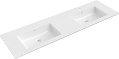 Mexen Otis вградена в плот двойна мивка 161 x 46,5 cm, бял гланц - 25181600D