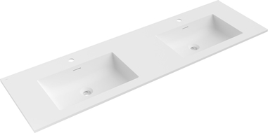 Mexen Otis двойна мивка за вграждане в плот 161 x 46,5 cm, бял мат - 25181601D