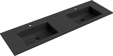 Mexen Otis вградена мивка с двоен плот 161 x 46,5 cm, черен мат - 25181671D