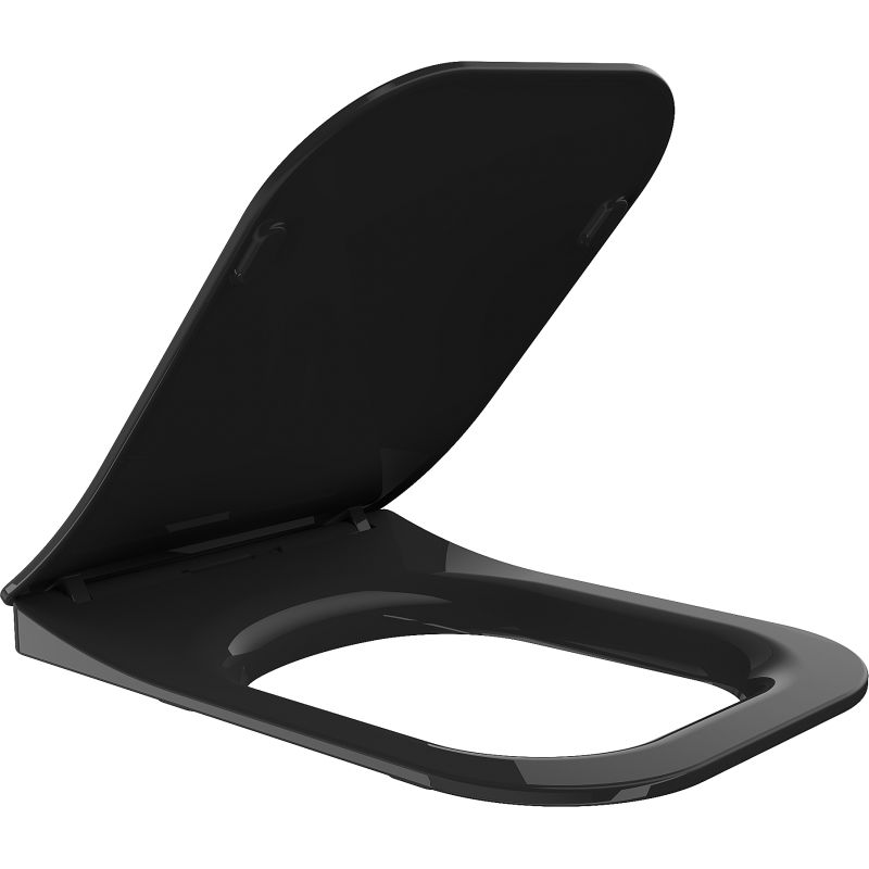 Mexen Teo тънка седалка със забавено падане, дуропласт, черен гланц - 39851085