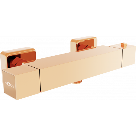 Mexen Cube термостатичен душ батерия, розово злато - 77200-60