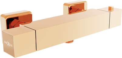 Mexen Cube термостатичен душ смесител, розово злато - 77200-60