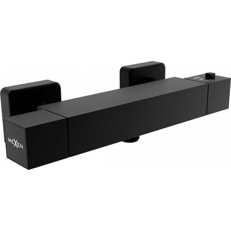 Термостатичен душ батерия Mexen Cube, черна - 77200-70