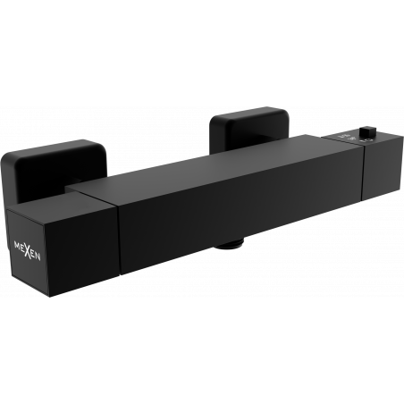 Термостатичен душ батерия Mexen Cube, черна - 77200-70