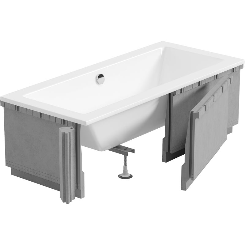 Mexen X-ST стиропорен LED корпус за правоъгълна вана 160-190 x 70-90 см, бял - 55021-01