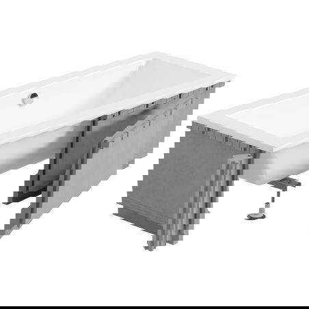 Mexen X-ST стиропорен LED корпус за правоъгълна вана 160-190 x 70-90 см, бял - 55021-01