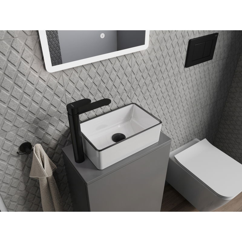 Mexen Nadia плот за мивка 36 x 23 см, бяла/черна рамка - 21613607