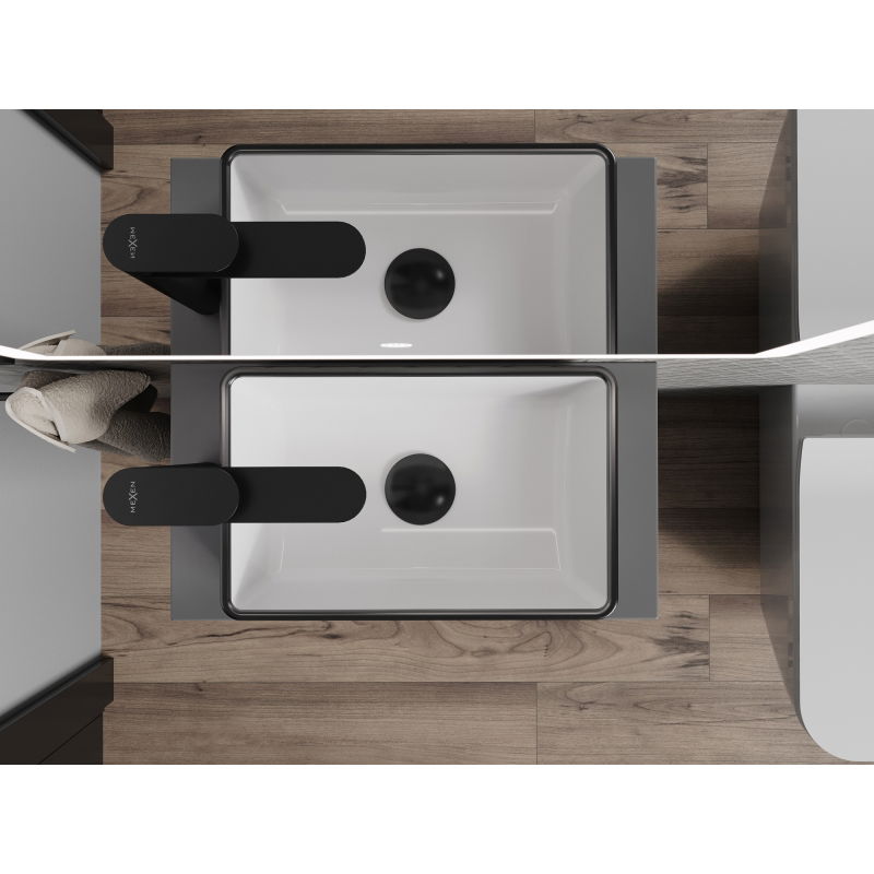 Mexen Nadia плот за мивка 36 x 23 см, бяла/черна рамка - 21613607