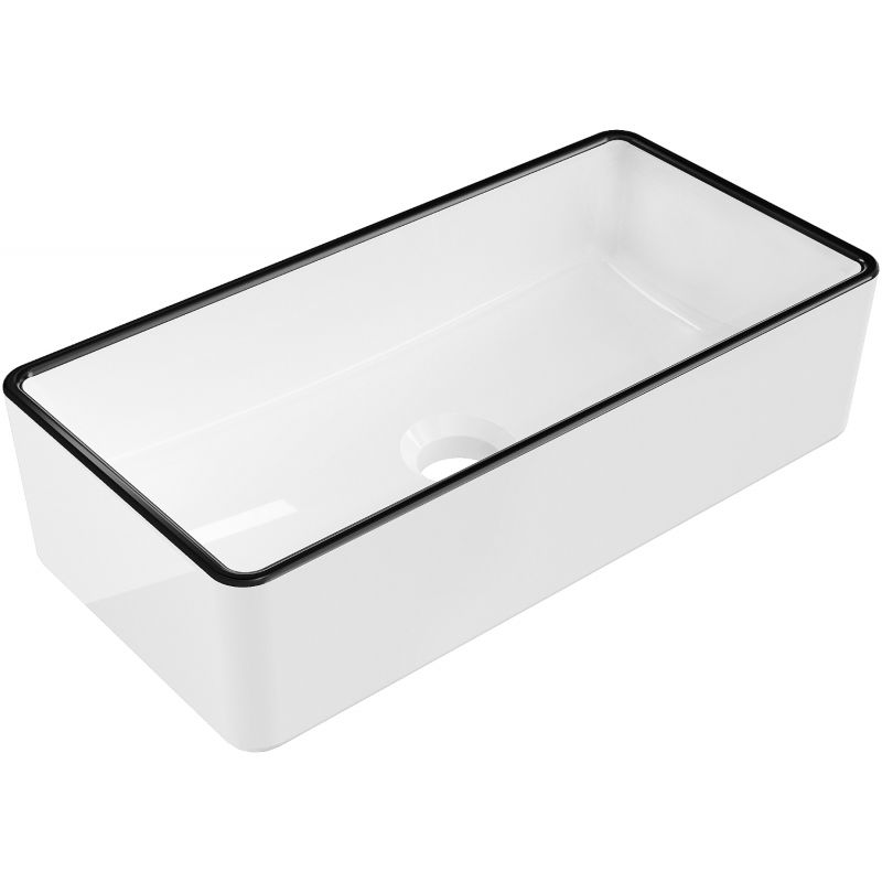 Mexen Nadia мивка за плот 46 х 23 см, бяла/черна граница - 21614607