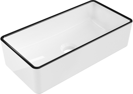 Mexen Nadia мивка за плот 46 х 23 см, бяла/черна граница - 21614607