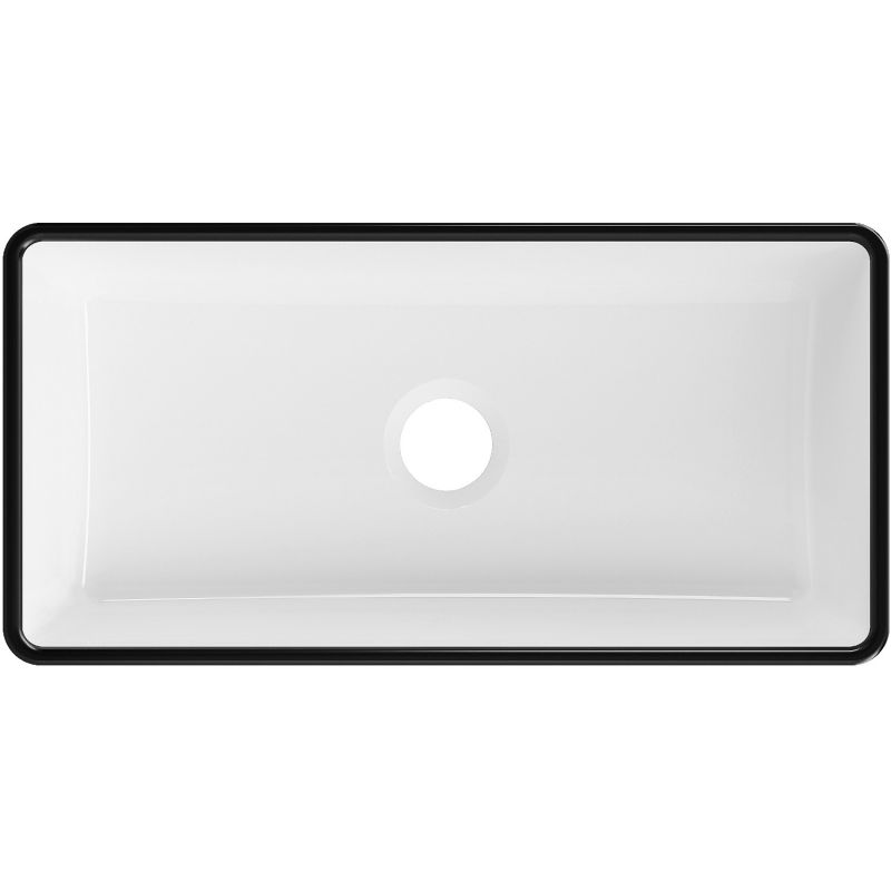 Mexen Nadia мивка за плот 46 х 23 см, бяла/черна граница - 21614607
