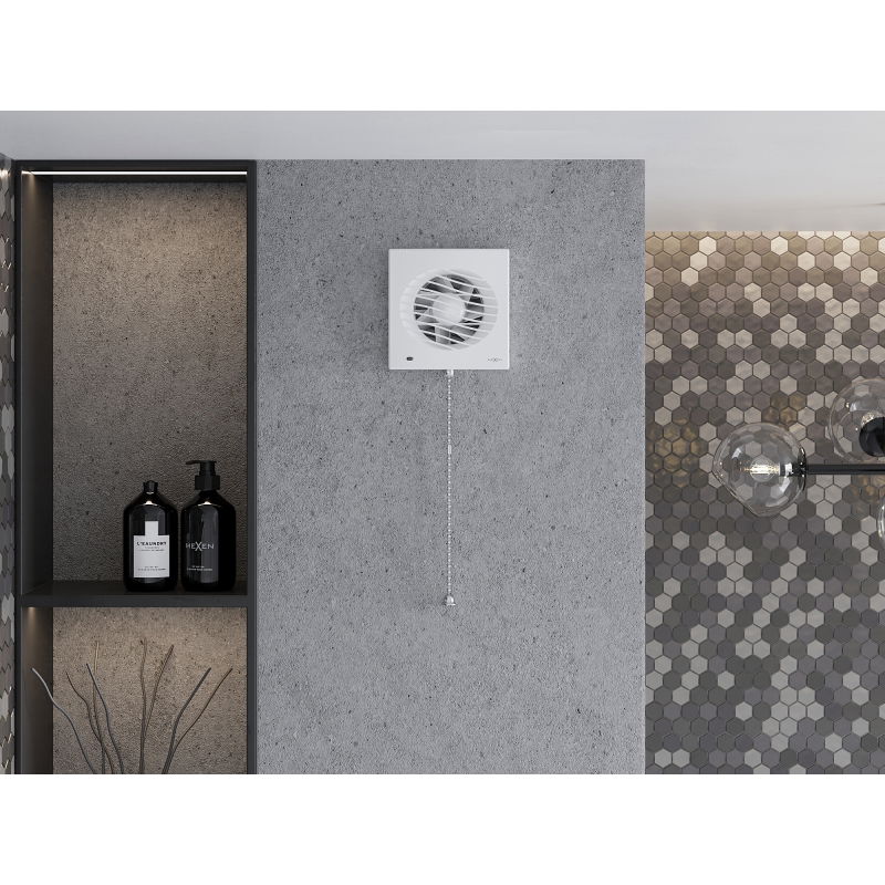 Mexen DXS 120 вентилатор за баня, кабелният превключвател, бял - W9603-125K-00