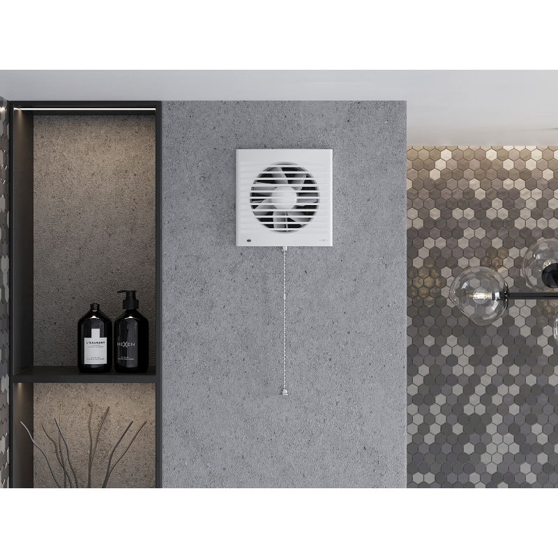 Mexen EXS 150 вентилатор за баня, шнуров превключвател, бял - W9604-150K-00
