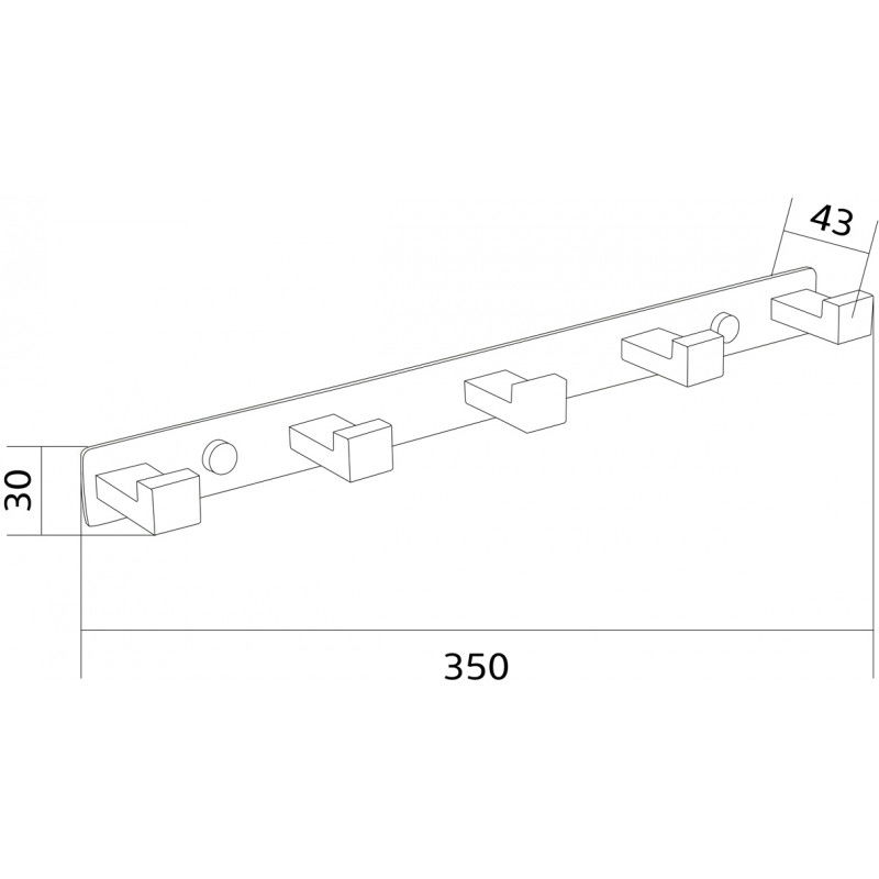 Mexen кука за кърпа с пет държача, хром - 709265-00