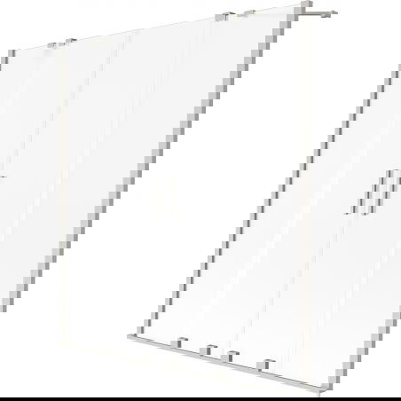 Mexen Velar Дуо двукрилен плъзгащ се параван за вана 140 x 150 см, матирано, матиран никел - 896-140-000-32-97