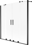 Mexen Velar Duo вана преграда, двукрилен плъзгащ се, 160 x 150 см, матирано, черно - 896-160-000-32-70