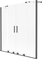 Mexen Velar Дуо параван за вана 2-крилен, плъзгащ се 160 x 150 см, матиран, gun metal - 896-160-000-32-95