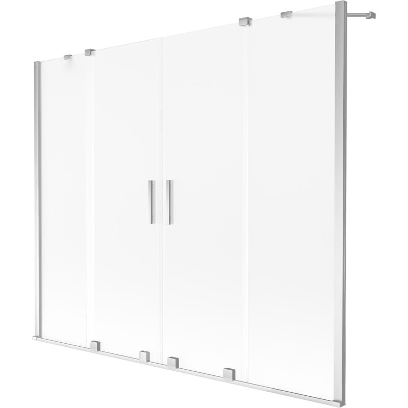 Mexen Velar Duo параван за вана с 2 крила плъзгащ се 170 x 150 cm, мраз, хром - 896-170-000-32-01