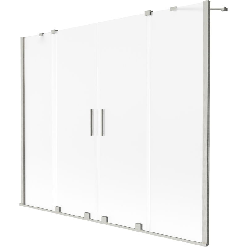 Mexen Velar Duo сгъваем параван за вана 2-крилен плъзгащ се 170 x 150 cm, матиран, четкан никел - 896-170-000-32-97