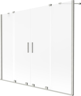 Mexen Velar Duo параван за вана, двукрилен плъзгащ се 170 x 150 см, замръзено стъкло, четкан никел - 896-170-000-32-97