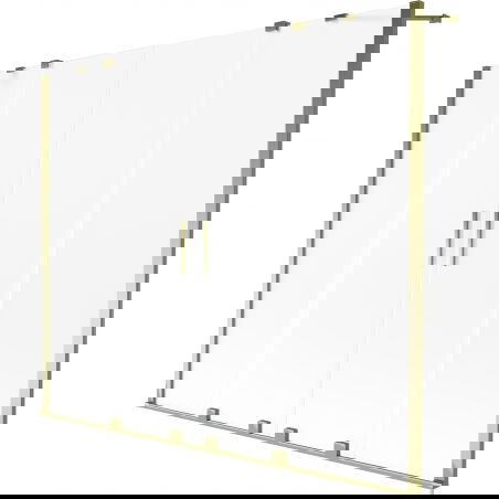 Mexen Velar Duo параван за вана, 2-крила плъзгащ се, 190 x 150 см, матирано, златно - 896-190-000-32-50