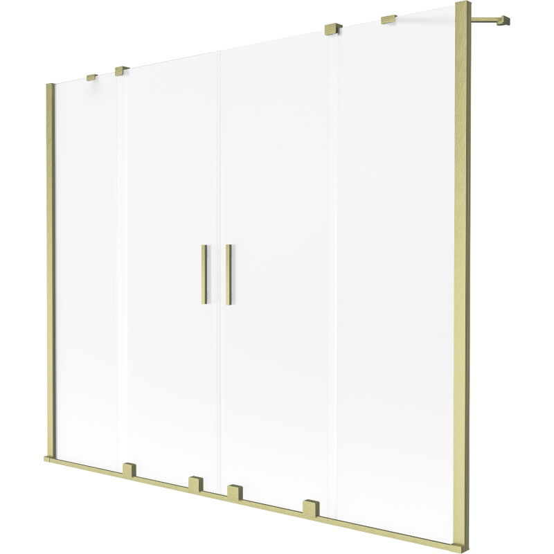 Mexen Velar Duo двукрила разтегателна вана 190 x 150 cm, мат, златна четка - 896-190-000-32-55