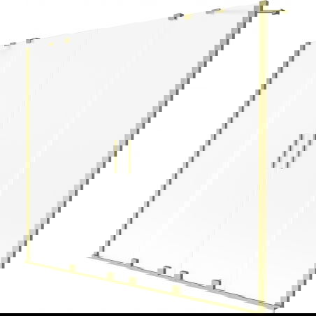 Mexen Velar Duo сгъваем параван за вана, 2-крилен разгъваем 190 x 150 см, матирано, златисто четкан - 896-190-000-32-55
