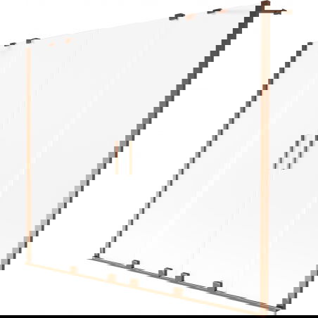 Mexen Velar Duo двукрилен плъзгащ се параван за вана 190 x 150 см, мразовит, розово злато - 896-190-000-32-60
