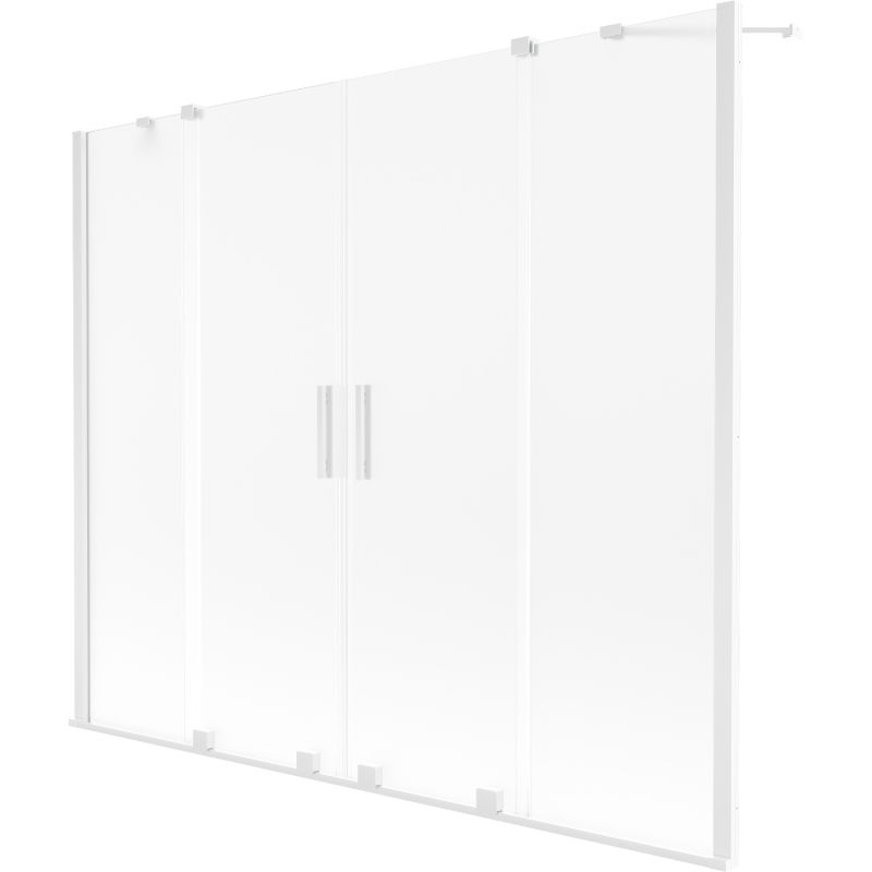 Mexen Velar Duo параван за вана 2-крилен плъзгащ се 200 x 150 cm, матиран, бял - 896-200-000-32-20