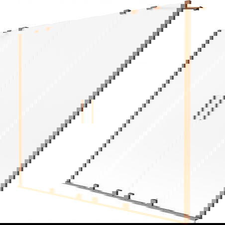 Mexen Velar Duo параван за вана, 2-крилен плъзгащ се, 200 x 150 см, матирано стъкло, четкана мед - 896-200-000-32-65