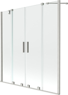 Mexen Velar Дуо подвижен параван за баня с две крила 160 x 150 см, прозрачен, четкан никел - 896-160-000-02-97