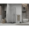 Mexen Lima сгъваема душ кабина 80 x 80 см, прозрачна, хром + душ поднос Flat,