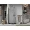 Mexen Lima сгъваема душ кабина 80 x 80 см, прозрачна, хром + душ поднос Flat,