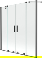 Mexen Velar Duo двукрила плъзгаща се вана параван 140 x 150 cm, прозрачен, gun metal - 896-140-000-02-95