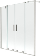 Mexen Velar Двоен параван за вана, 2-крилен плъзгащ, 140 x 150 см, прозрачен, четкан никел - 896-140-000-02-97