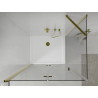 Mexen Lima сгъваема душ кабина 90 x 80 см, прозрачна, златна + корито Flat