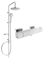 Mexen Cube Карл външен душ комплект с душ глава тип дъжд и термостатичен