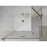 Mexen Lima сгъваема душ кабина 100 x 70 см, прозрачна, златна + поддушова тава Flat - 856-100-070-50-00-4010